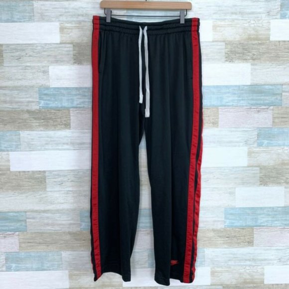 Nike Other - Nike Classic Track Sweatpants Black Red Mesh Lined Wide Leg Athletic Gym Mens XL